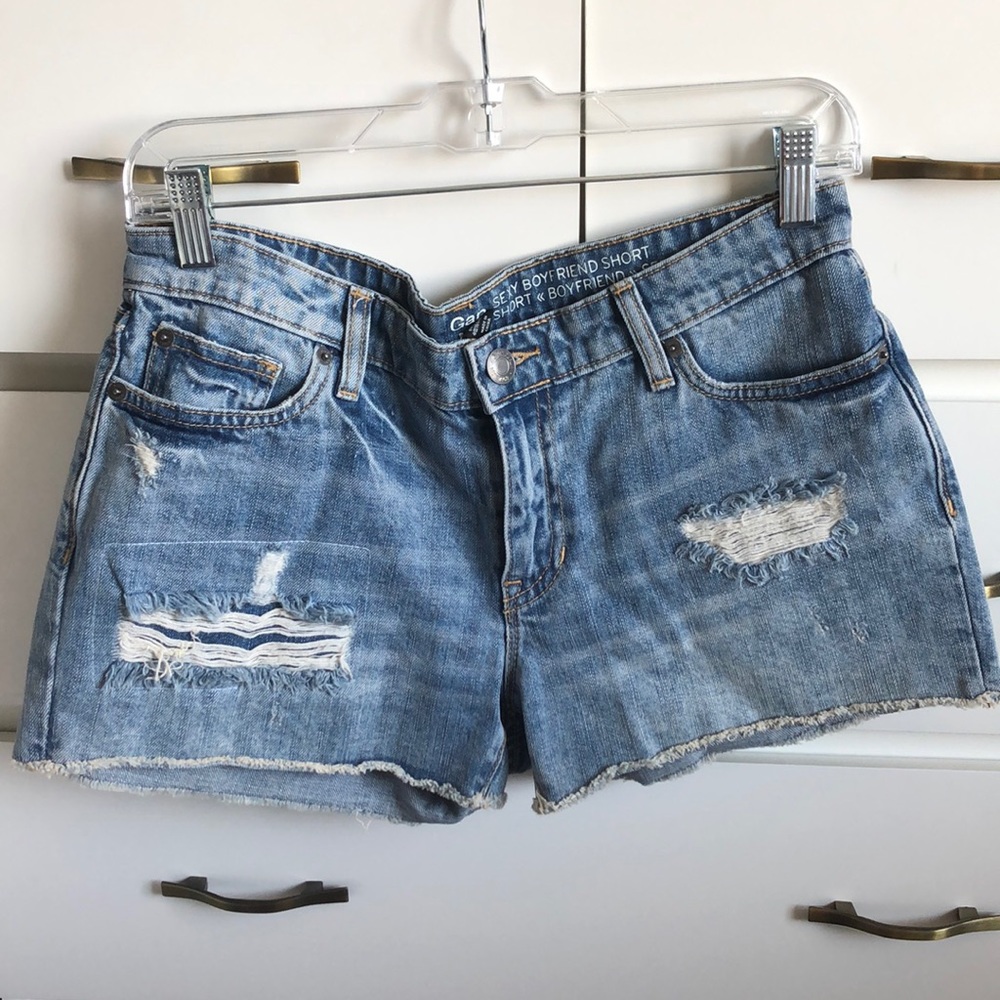 GAP distressed boyfriend denim shorts